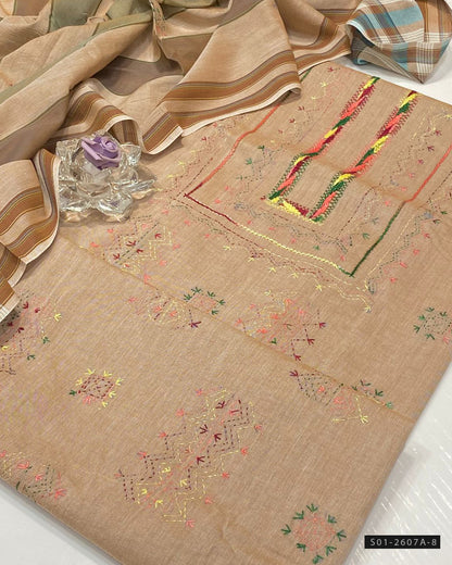 Handmade 3 PC Unstitched Khadi Lawn Dress Collection