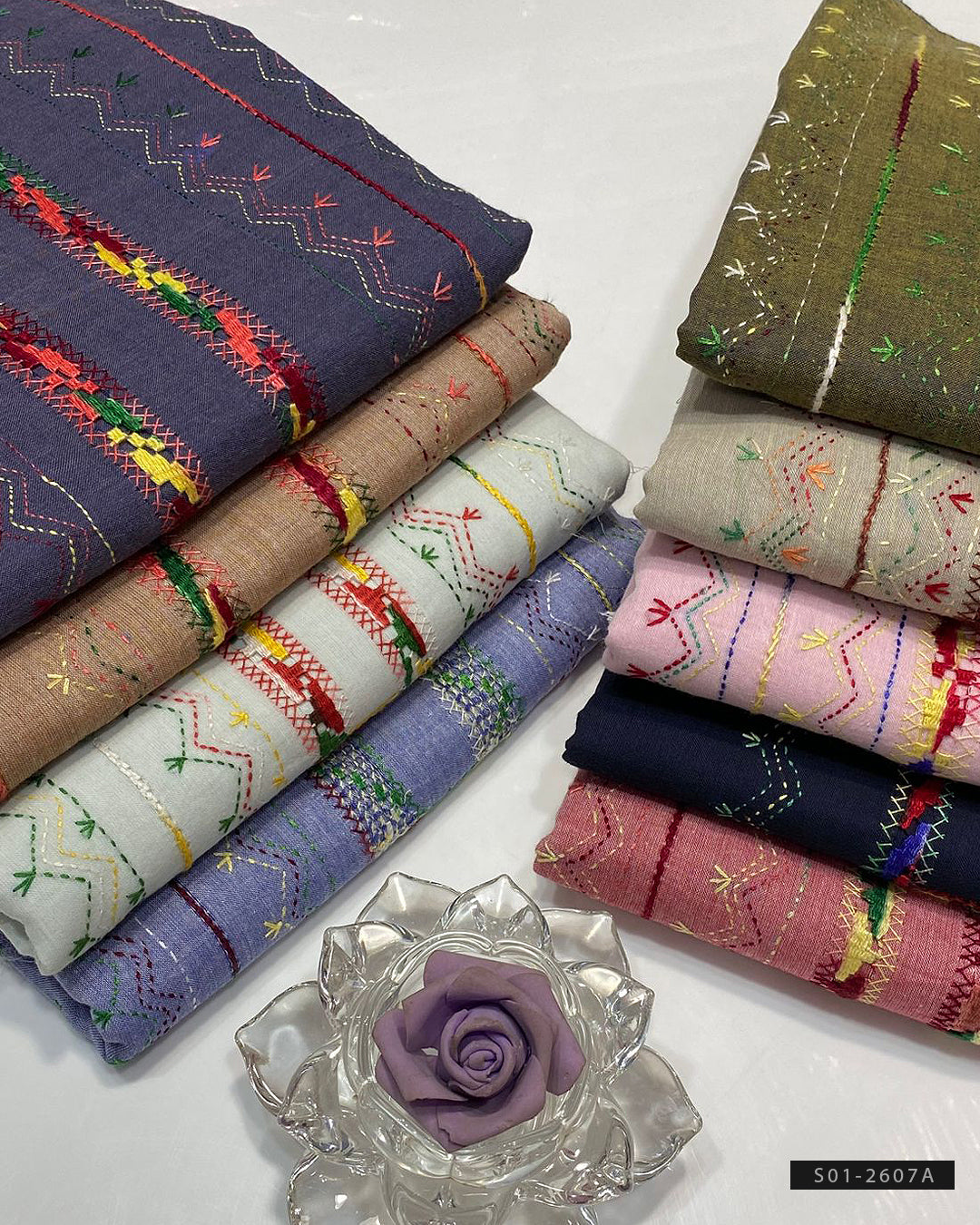 Handmade 3 PC Unstitched Khadi Lawn Dress Collection