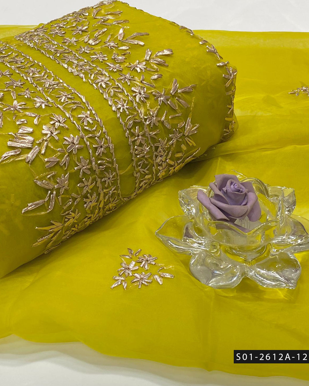 Handmade 2 PC Unstitched Organza Dress Collection