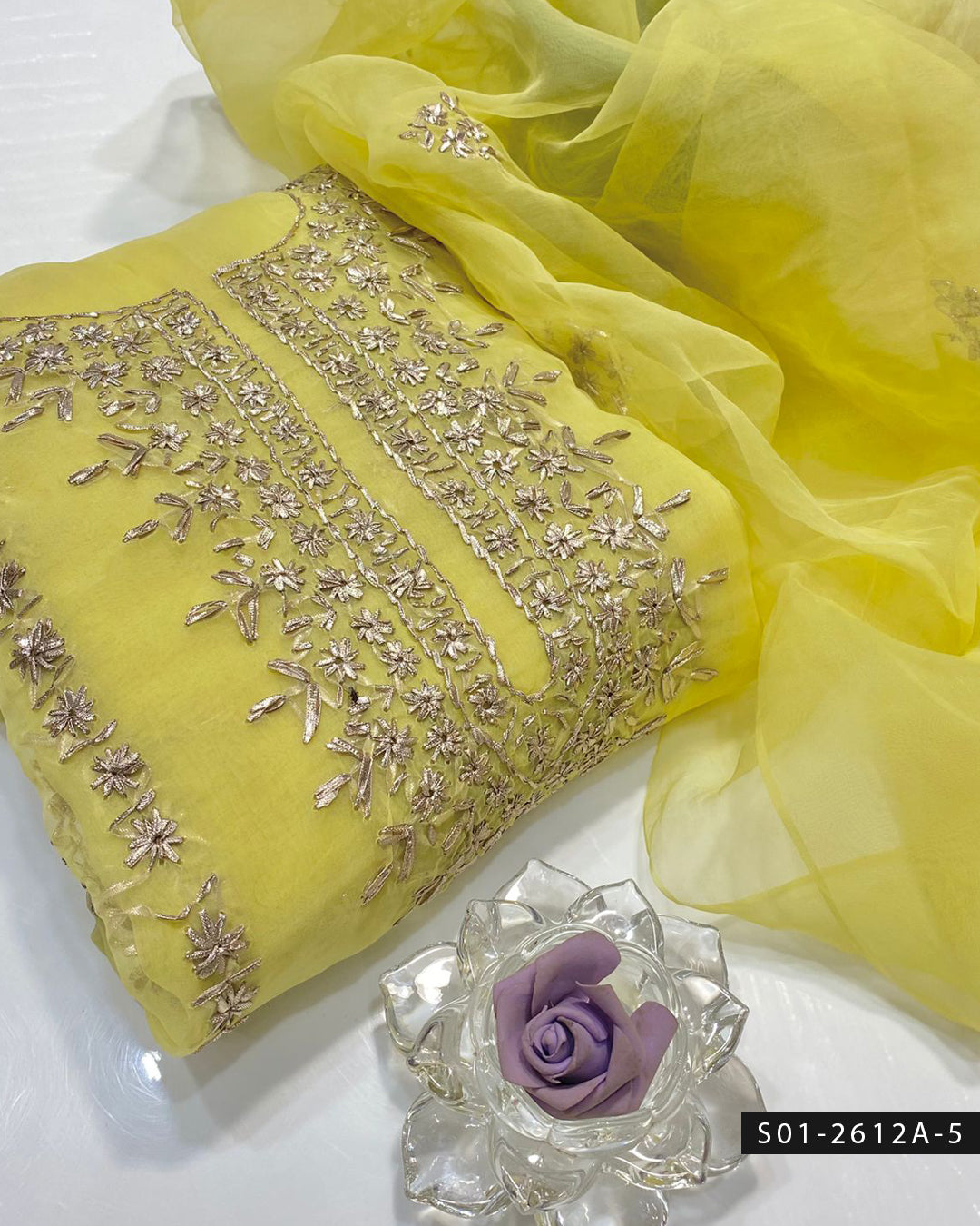 Handmade 2 PC Unstitched Organza Dress Collection