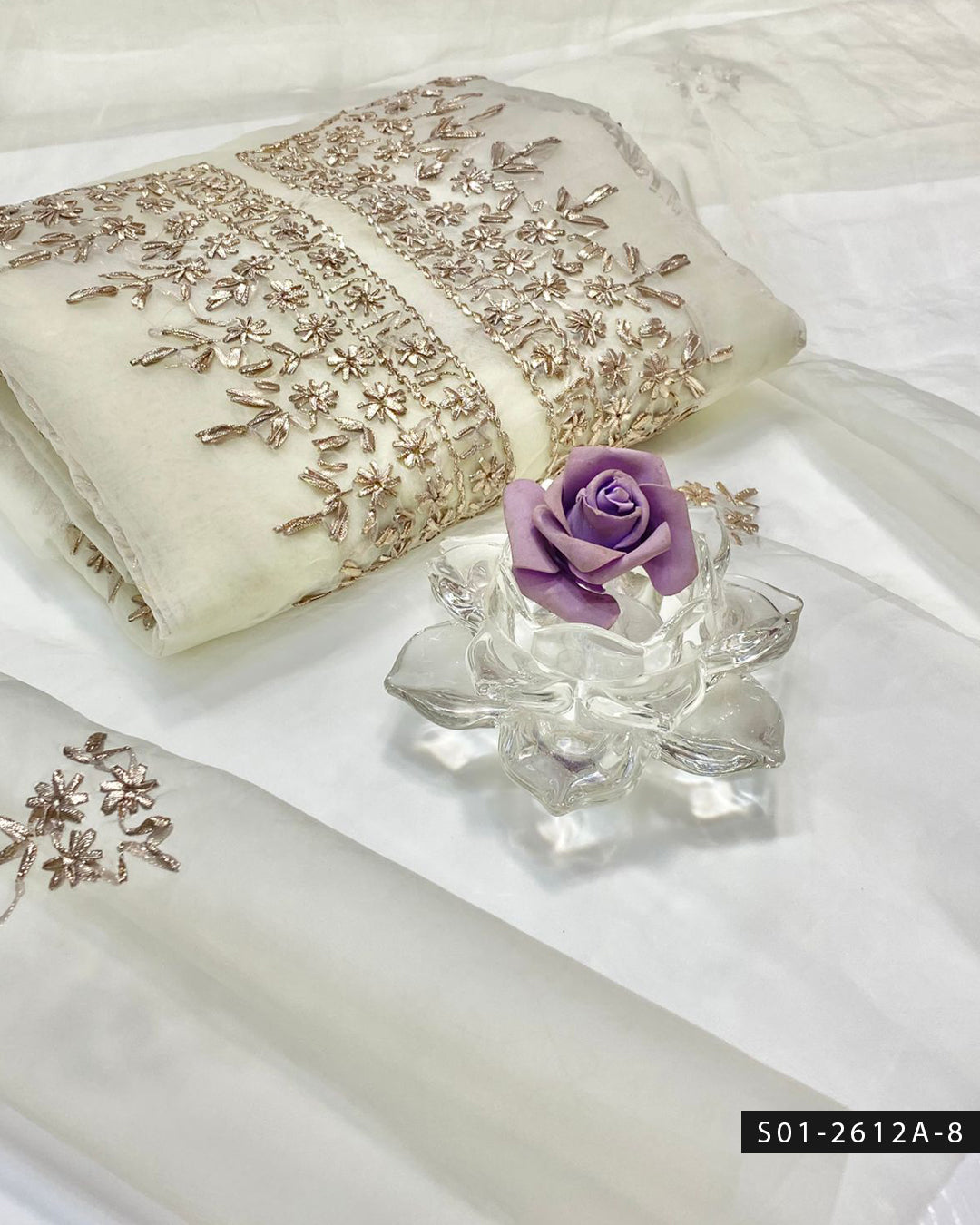 Handmade 2 PC Unstitched Organza Dress Collection