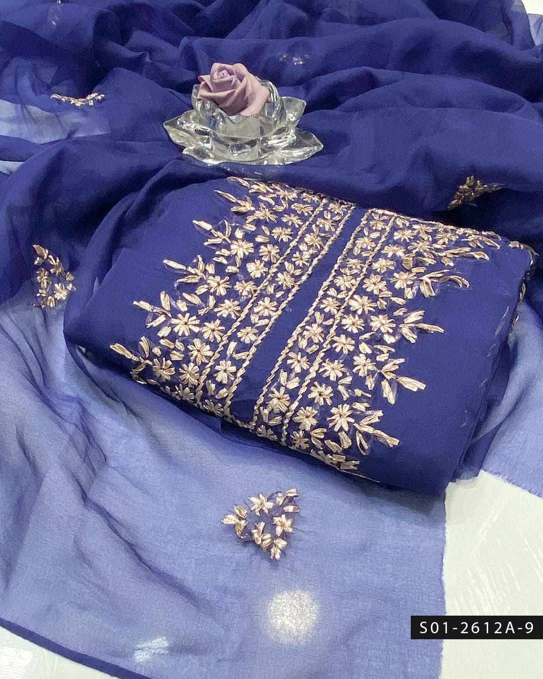 Handmade 2 PC Unstitched Organza Dress Collection