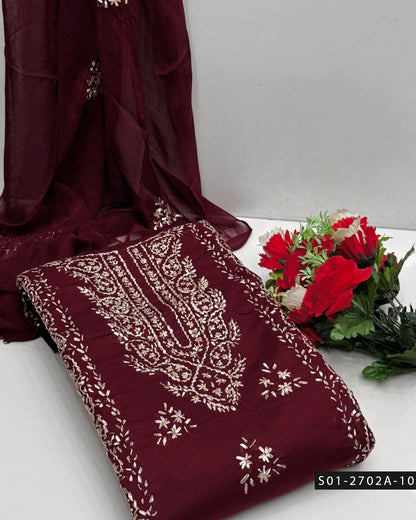 3PC Premium Lawn Handmade Gotta Work Dress – New Design Collection