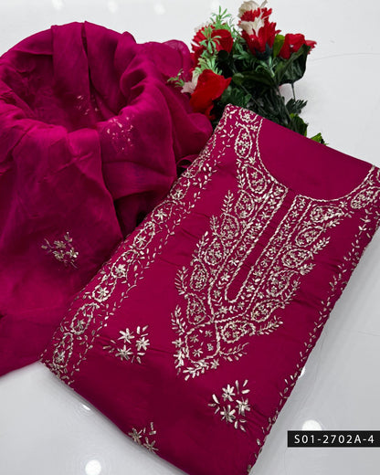 3PC Premium Lawn Handmade Gotta Work Dress – New Design Collection