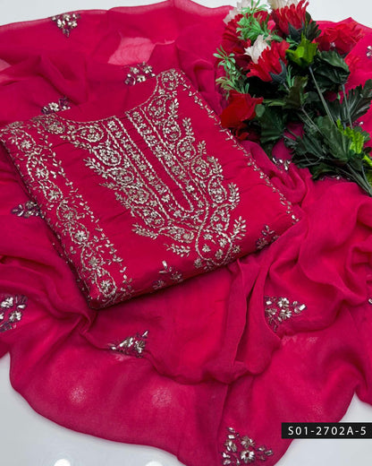 3PC Premium Lawn Handmade Gotta Work Dress – New Design Collection