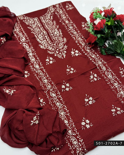 3PC Premium Lawn Handmade Gotta Work Dress – New Design Collection