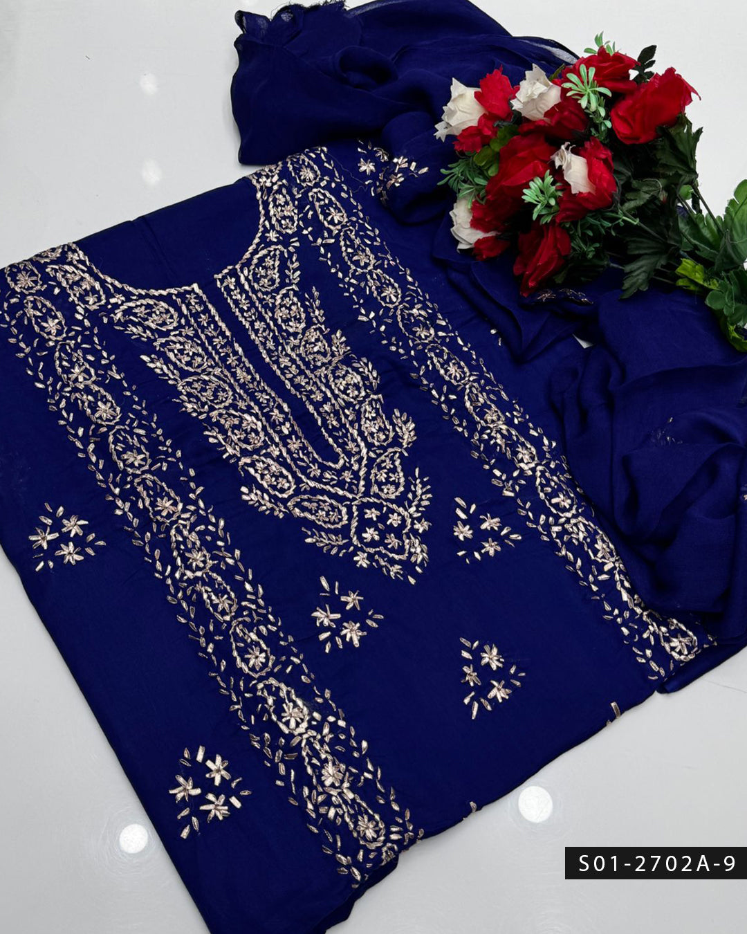 3PC Premium Lawn Handmade Gotta Work Dress – New Design Collection