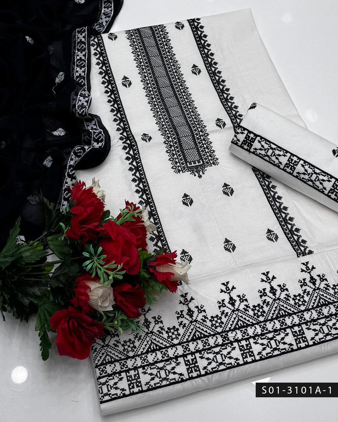 3 PC Unstitched Cotton Lawn Dress Collection