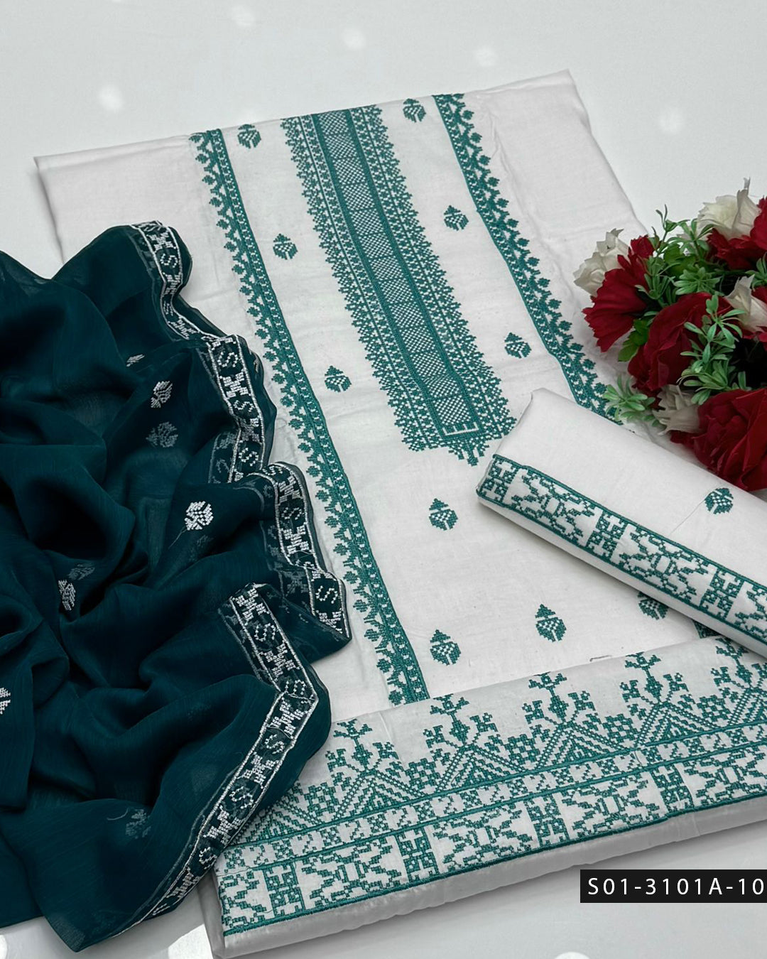 3 PC Unstitched Cotton Lawn Dress Collection