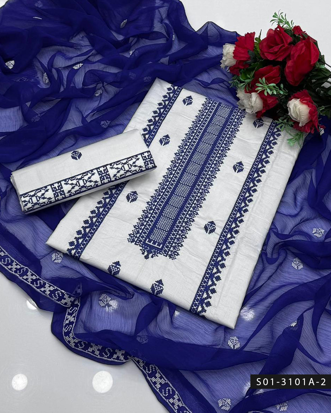 3 PC Unstitched Cotton Lawn Dress Collection