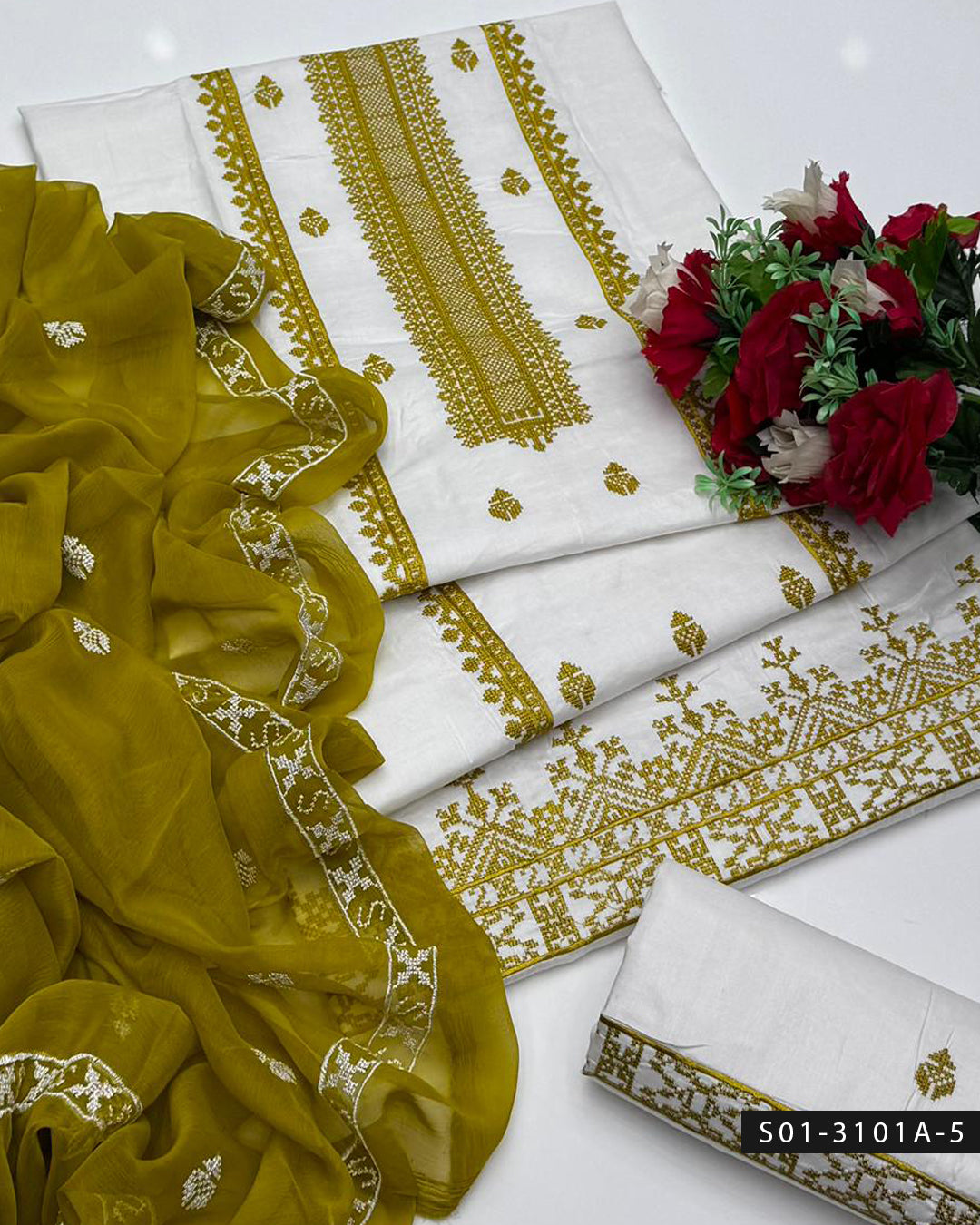 3 PC Unstitched Cotton Lawn Dress Collection