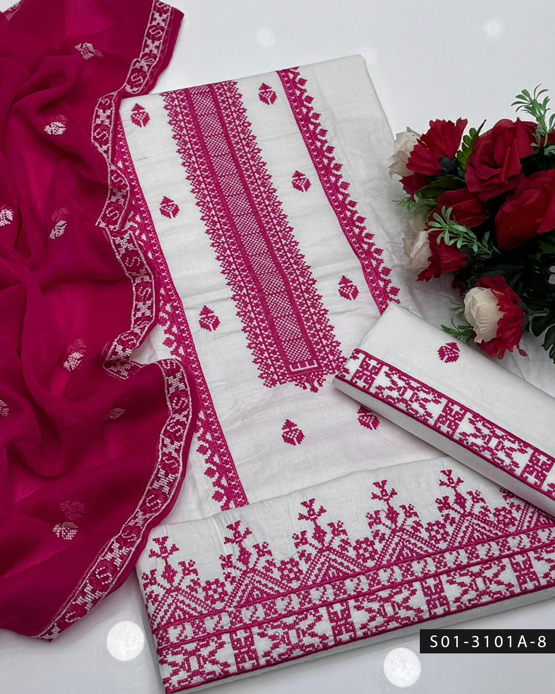 3 PC Unstitched Cotton Lawn Dress Collection