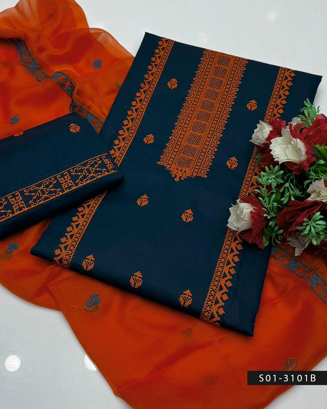 3 PC Unstitched Cotton Lawn Dress Collection