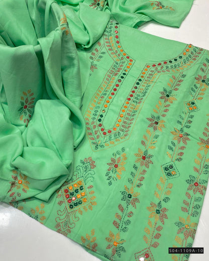 Handmade 3 PC Unstitched Linen Dress Collection