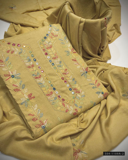 Handmade 3 PC Unstitched Linen Dress Collection