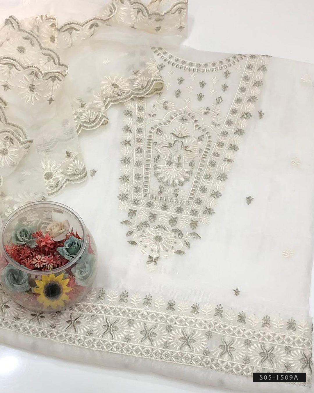 2 PC Unstitched Khaddi Net Dress Collection