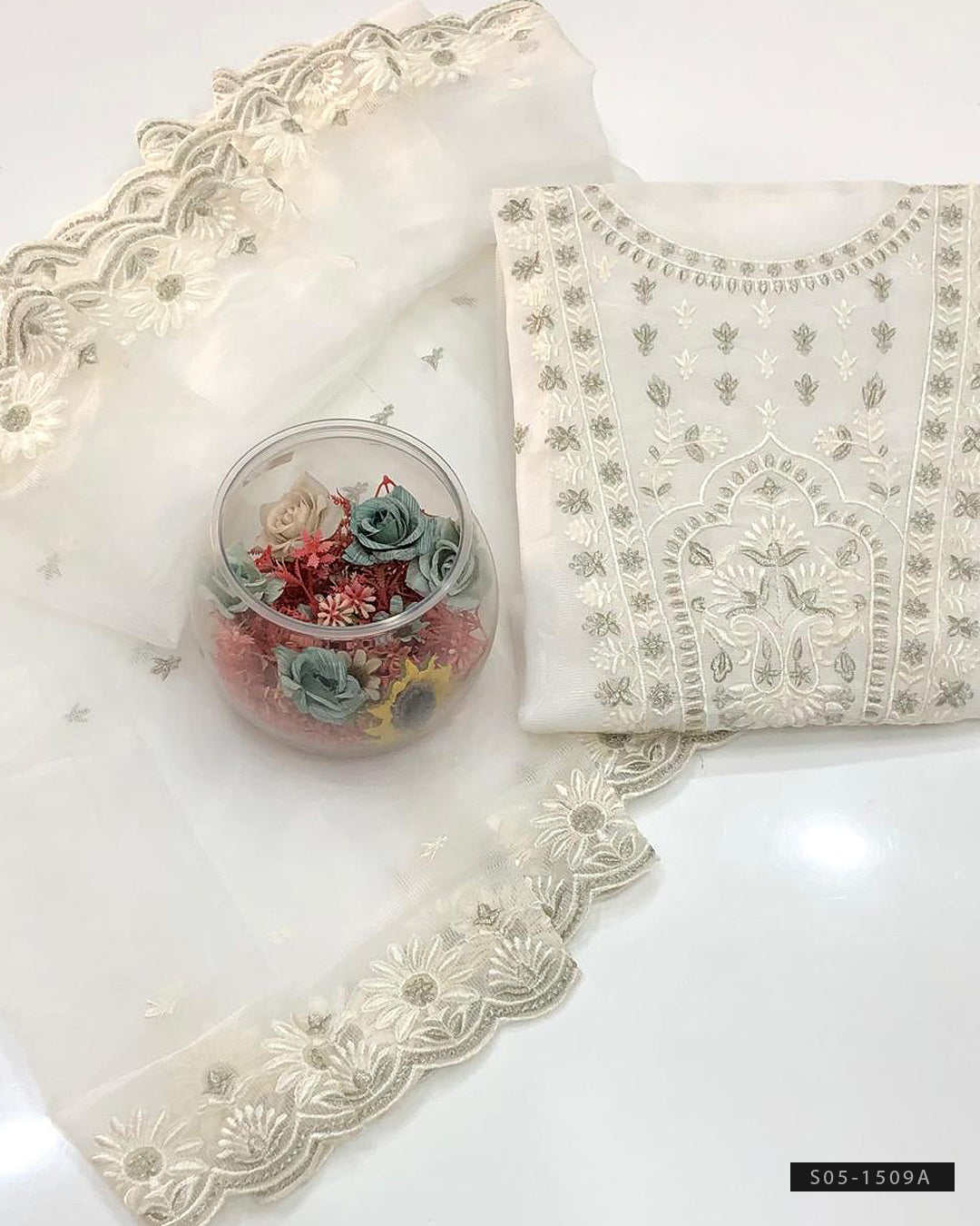 2 PC Unstitched Khaddi Net Dress Collection