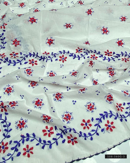 Hand Embroidered Taarkashi Kacha Jaal Work Lawn Dupatta