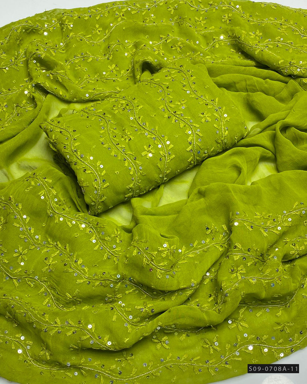 Handmade 2 PC Unstitched Chiffon Dress Collection