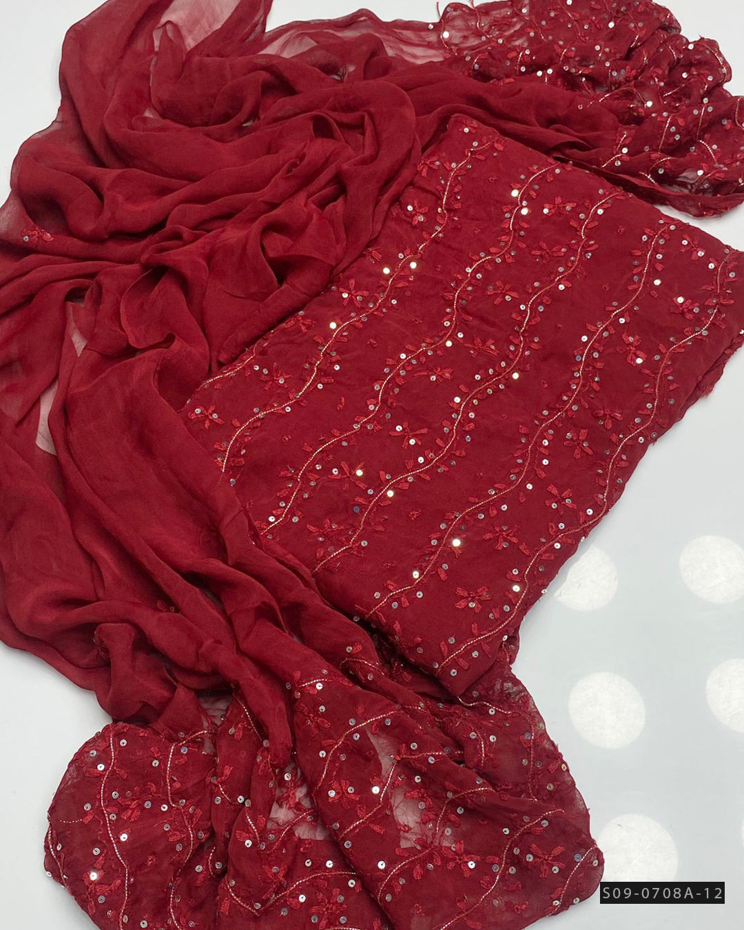 Handmade 2 PC Unstitched Chiffon Dress Collection