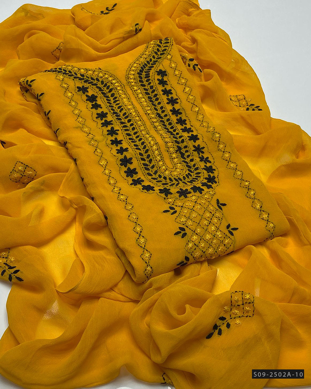 2 PC Handmade Chiffon Embroidered Dresses