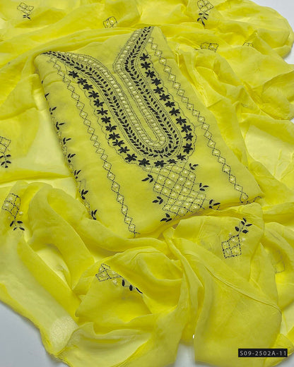 2 PC Handmade Chiffon Embroidered Dresses
