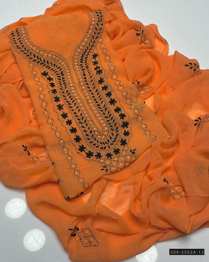 2 PC Handmade Chiffon Embroidered Dresses