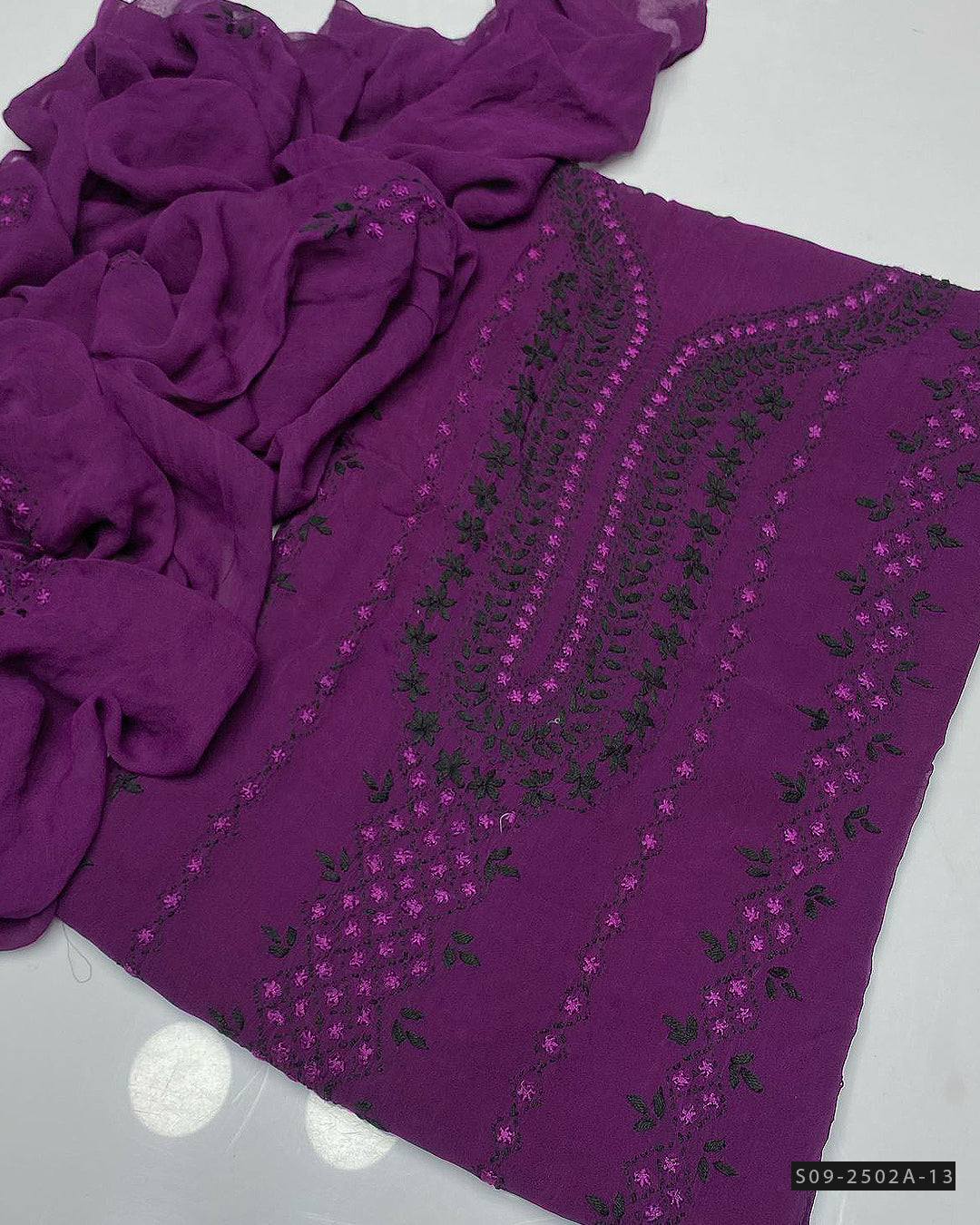 2 PC Handmade Chiffon Embroidered Dresses