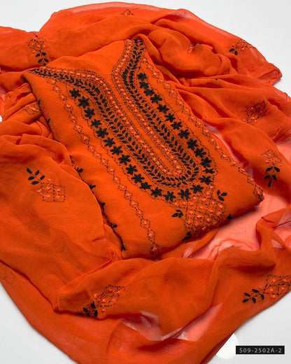 2 PC Handmade Chiffon Embroidered Dresses