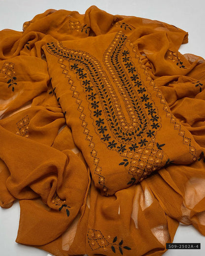 2 PC Handmade Chiffon Embroidered Dresses