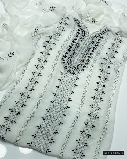 2 PC Handmade Chiffon Embroidered Dresses