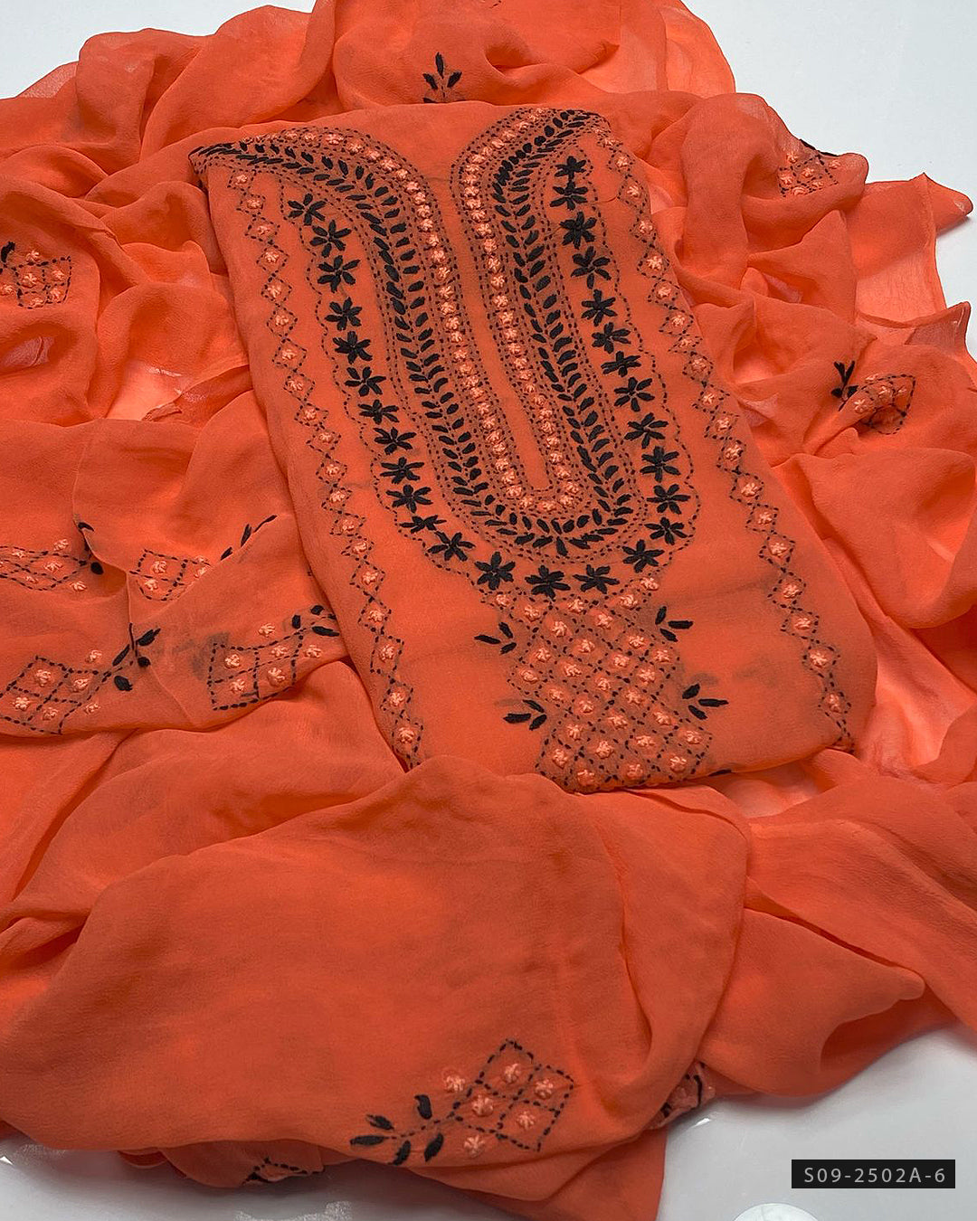 2 PC Handmade Chiffon Embroidered Dresses