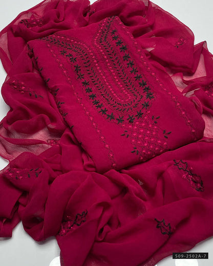 2 PC Handmade Chiffon Embroidered Dresses