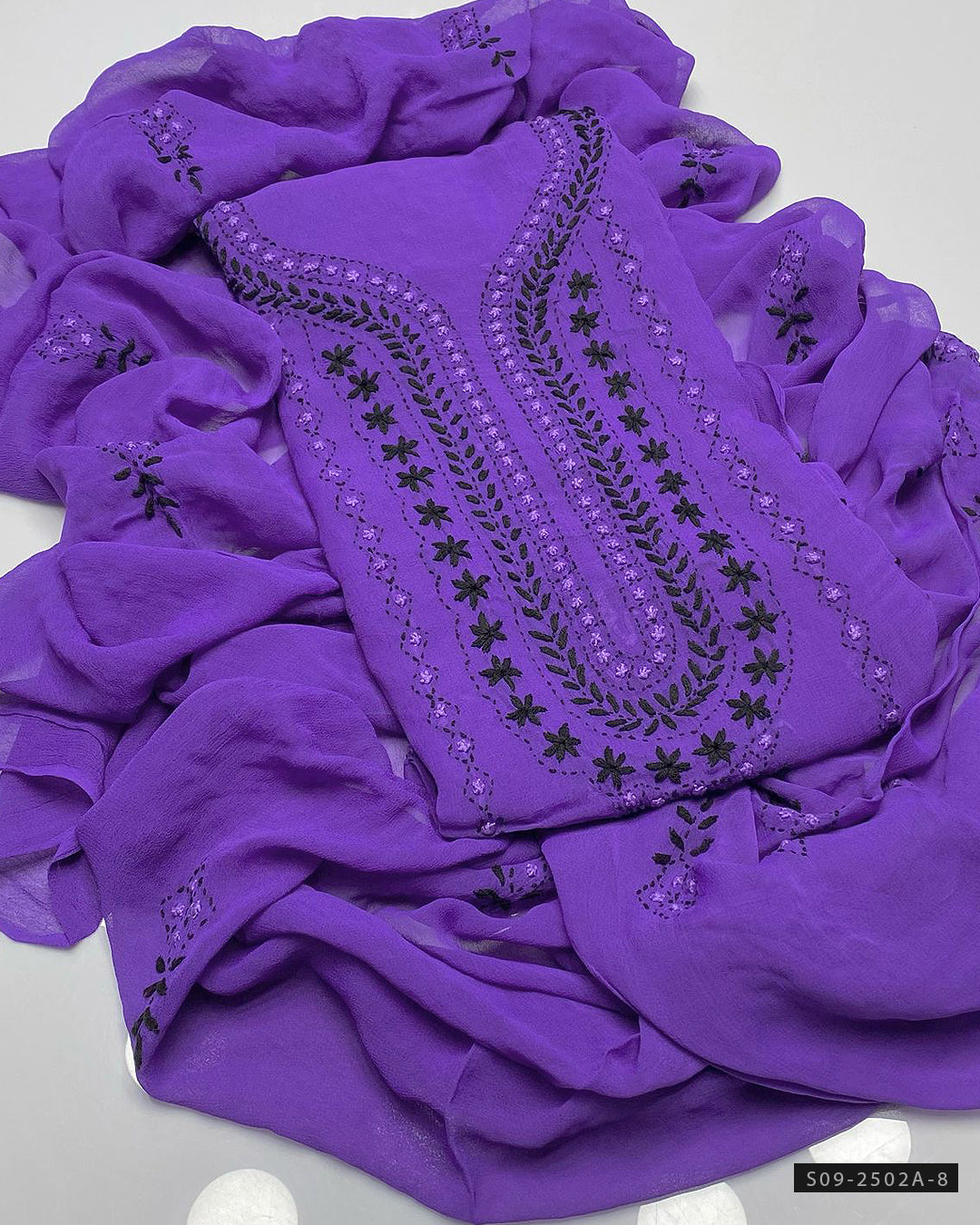 2 PC Handmade Chiffon Embroidered Dresses