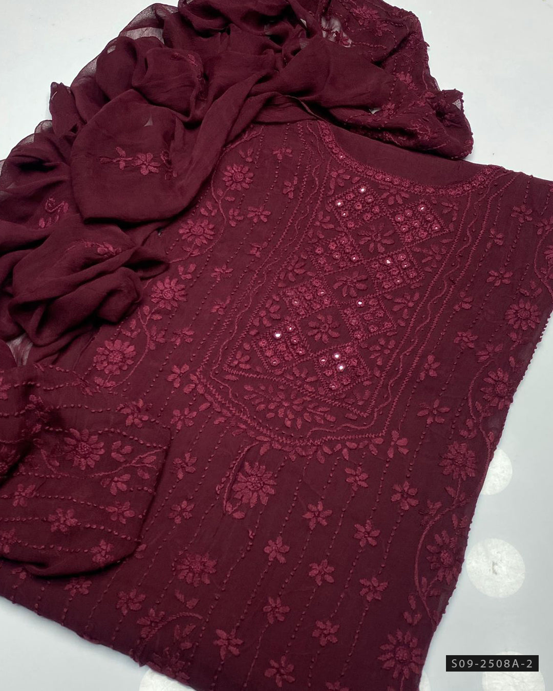 Handmade 2 PC Unstitched Chiffon Dress Collection