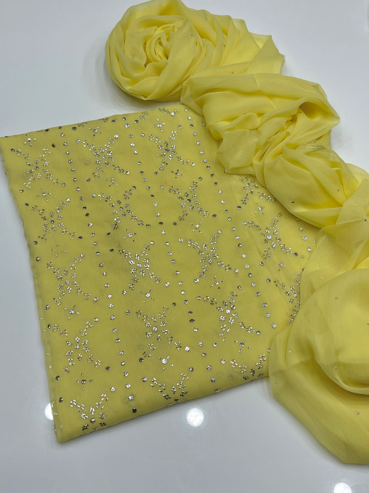 Chiffon Hand Embroidered Mukesh Work Collection - S10-0708B