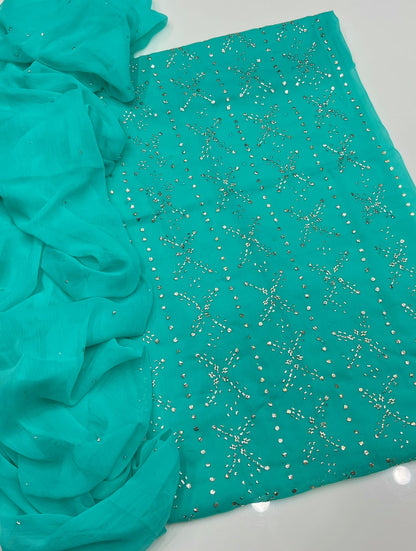 Chiffon Hand Embroidered Mukesh Work Collection - S10-0708B