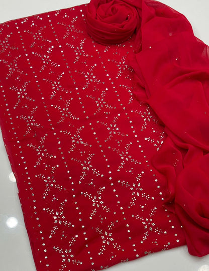 Chiffon Hand Embroidered Mukesh Work Collection - S10-0708B
