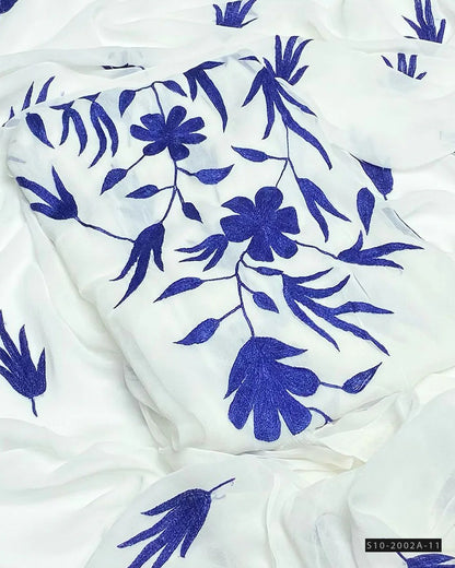 2 PC Unstitched Hand Embroidered Chiffon Dress Collection