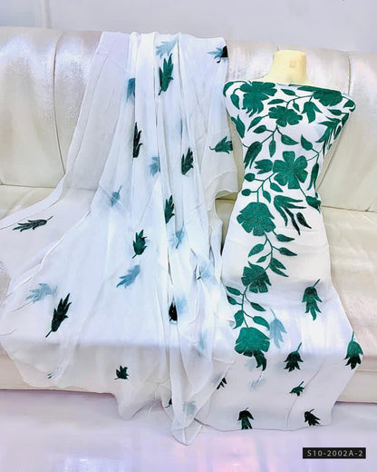 2 PC Unstitched Hand Embroidered Chiffon Dress Collection