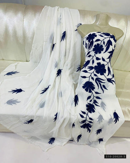 2 PC Unstitched Hand Embroidered Chiffon Dress Collection