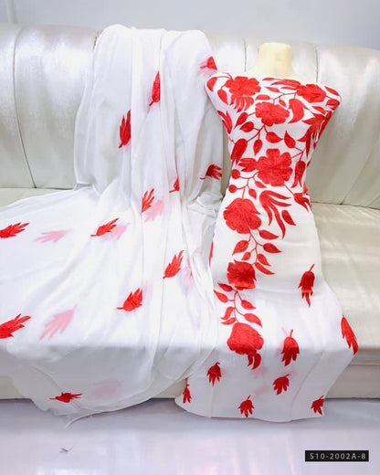 2 PC Unstitched Hand Embroidered Chiffon Dress Collection