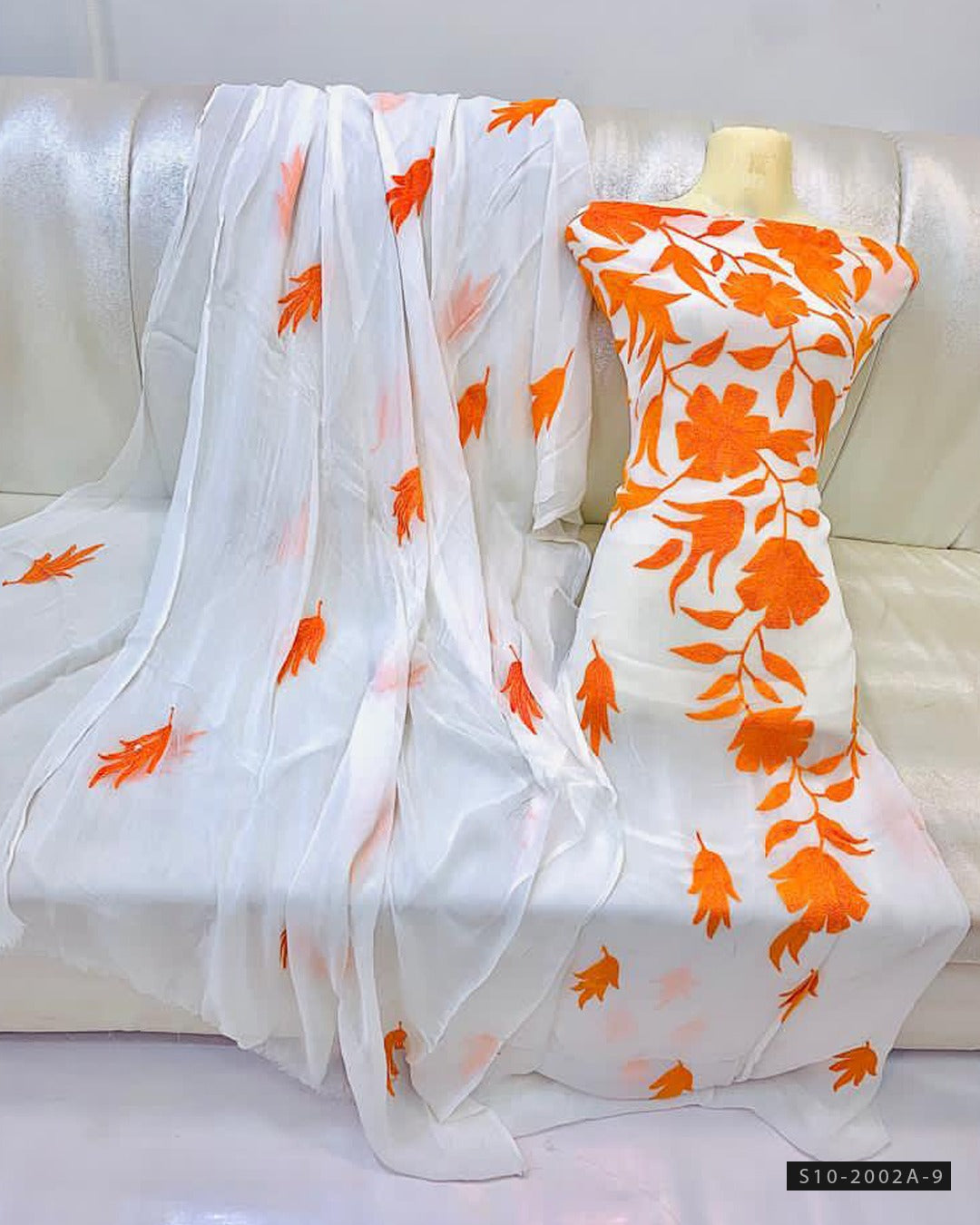 2 PC Unstitched Hand Embroidered Chiffon Dress Collection