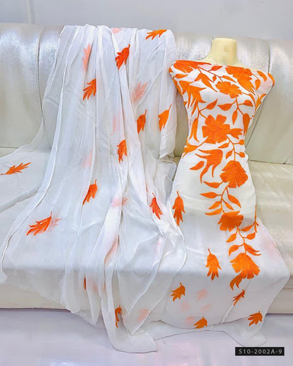 2 PC Unstitched Hand Embroidered Chiffon Dress Collection