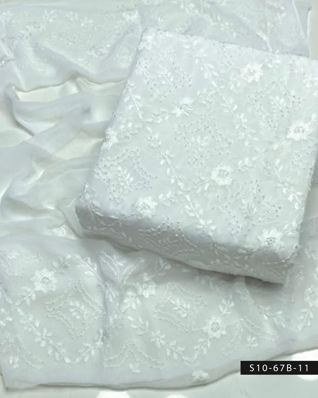 2 PC Handmade Chiffon Pakka Burr Work Dresses