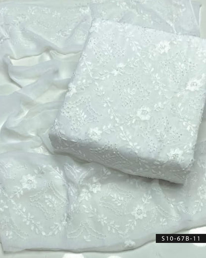 2 PC Handmade Chiffon Pakka Burr Work Dresses