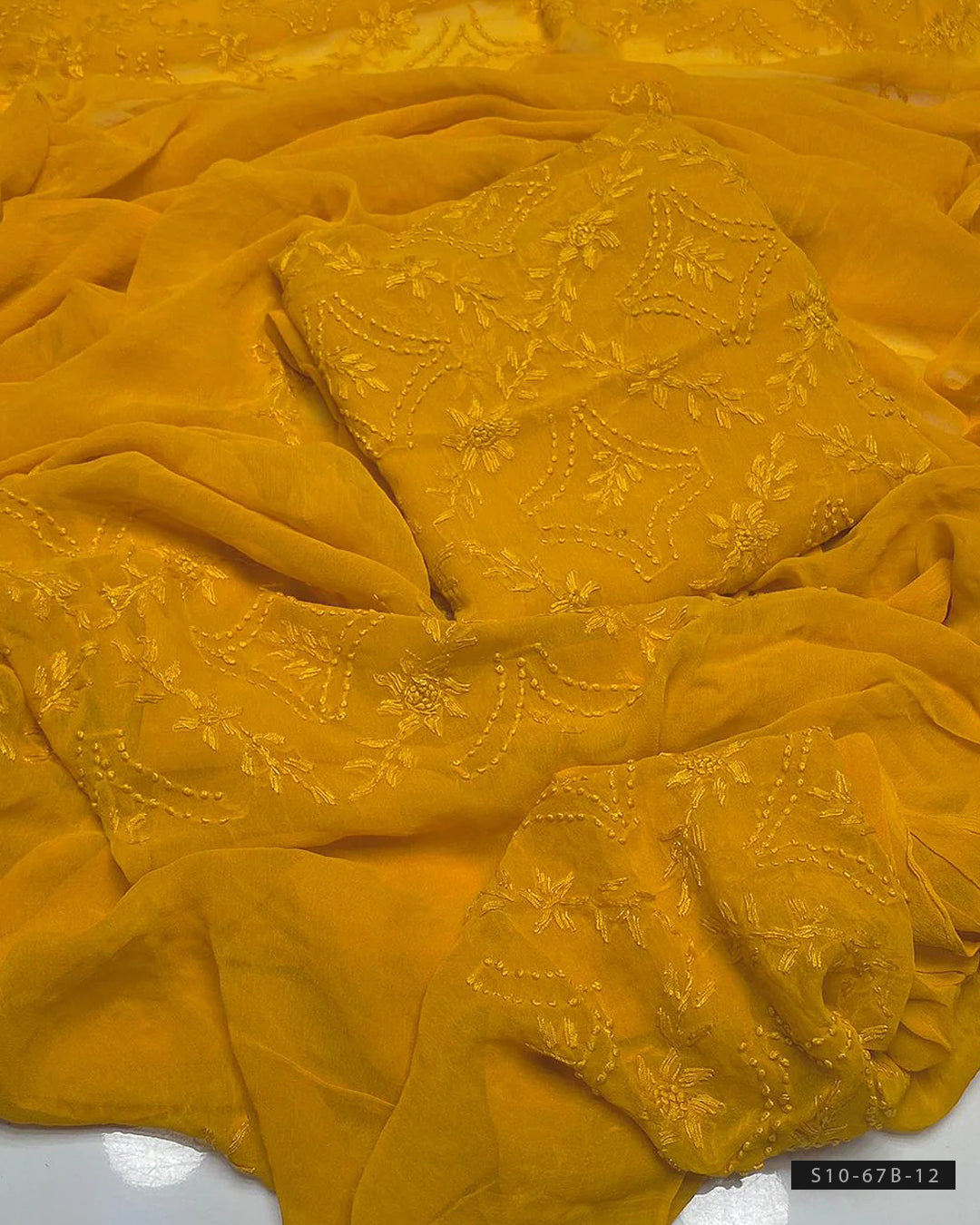 2 PC Handmade Chiffon Pakka Burr Work Dresses