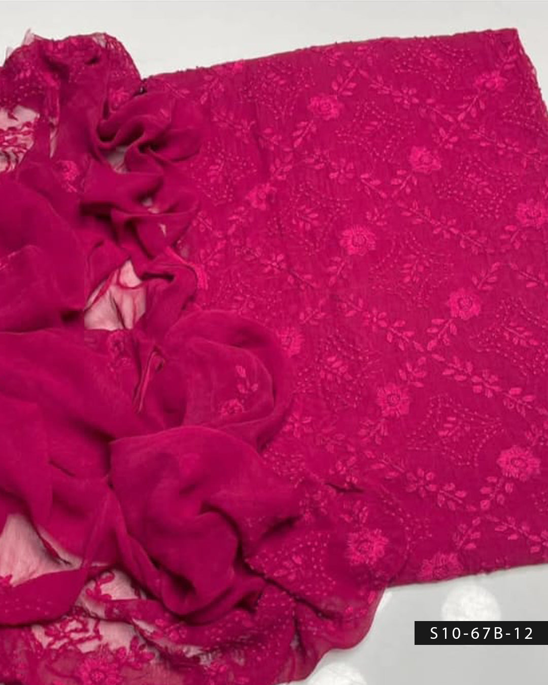 2 PC Handmade Chiffon Pakka Burr Work Dresses