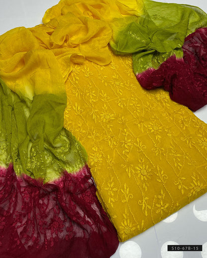 2 PC Handmade Chiffon Pakka Burr Work Dresses