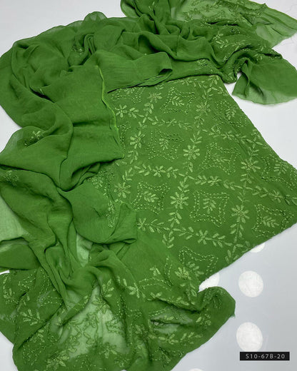 2 PC Handmade Chiffon Pakka Burr Work Dresses
